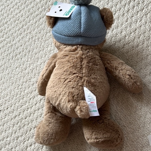 NWT - Baby Bear Wearing Blue Winter Hat & Matching Baby Hat With Bear Ears - Picture 8 of 9